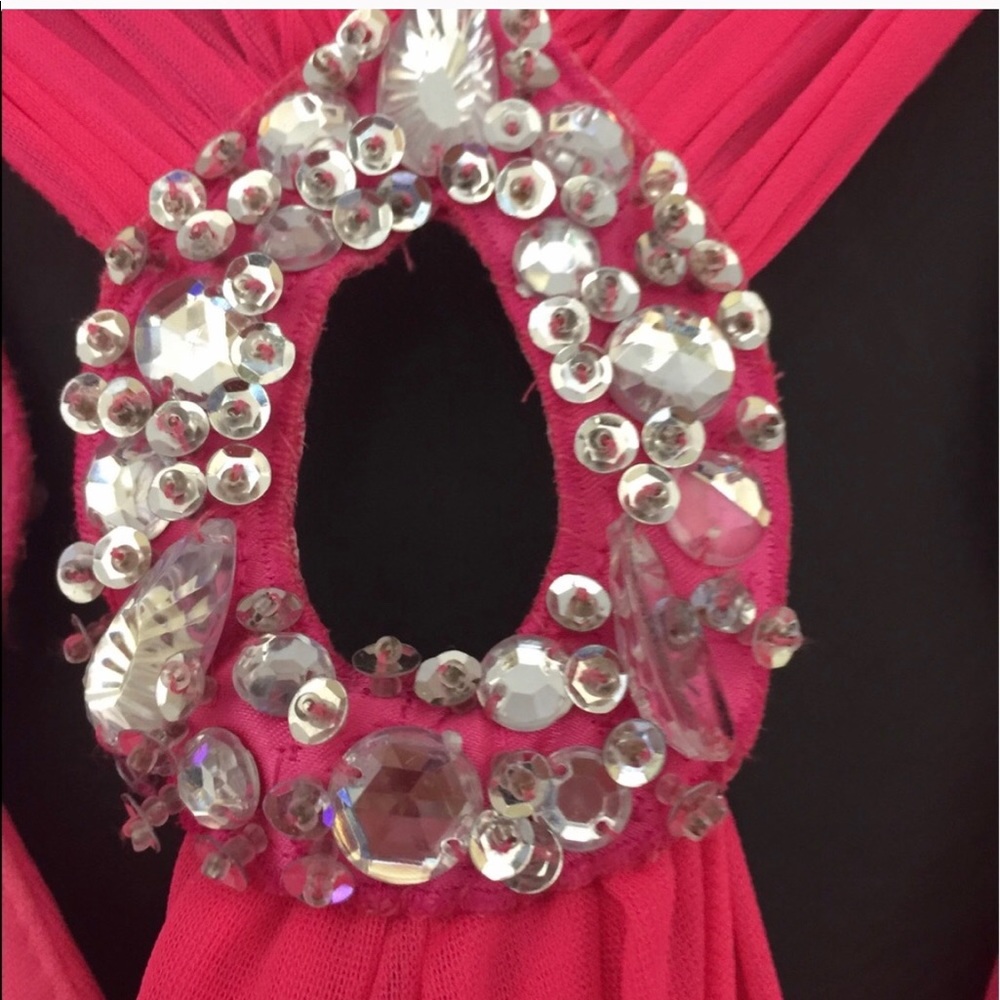 B Darlin |  Hot Pink Cutout Dress - Picture 3 of 4